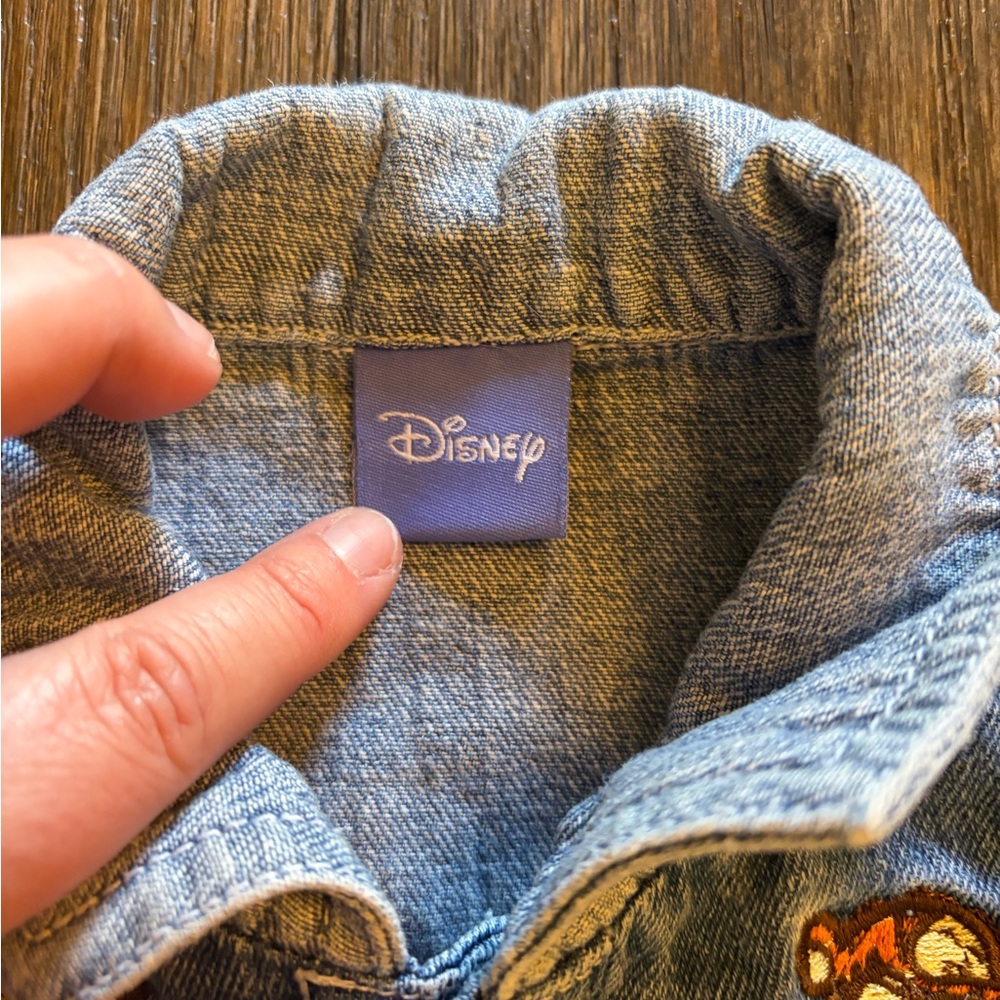Vintage Disney Store Winnie the Pooh & Tigger Denim Varsity Jacket - Picture 2 of 6